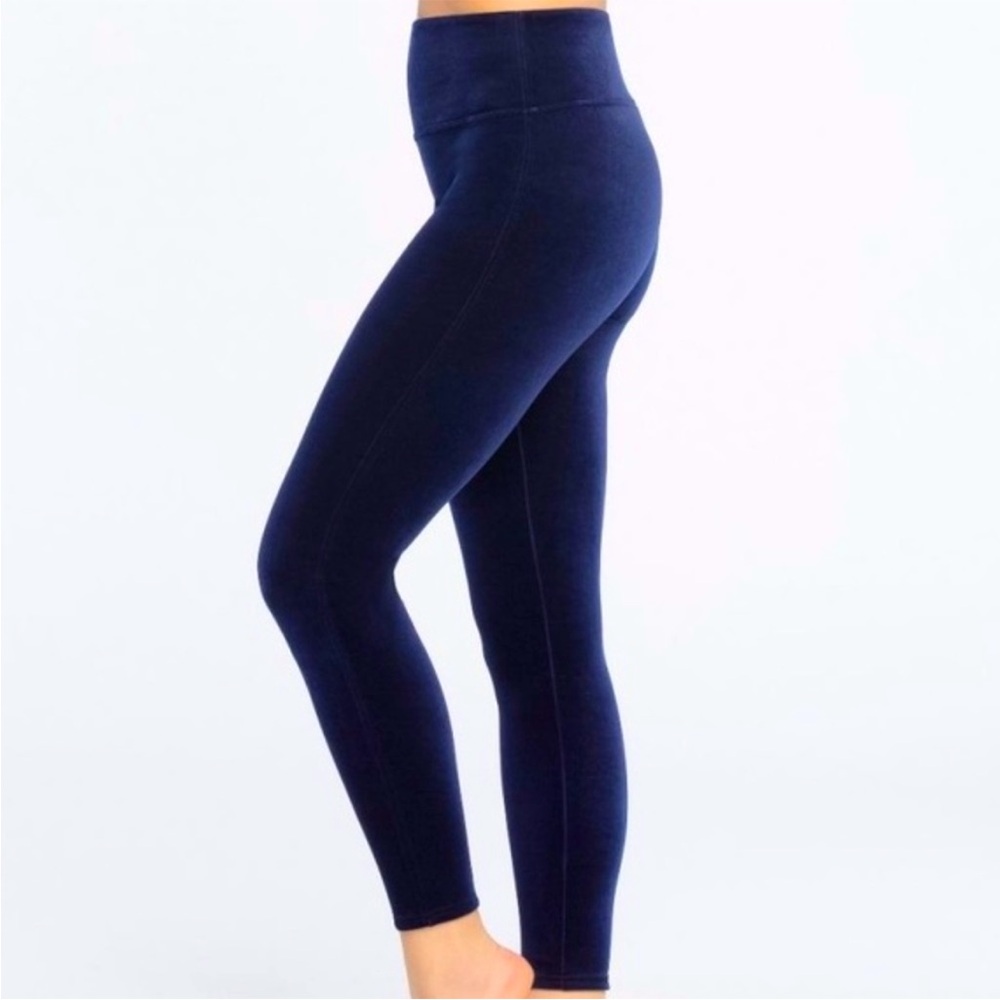 Spanx Navy Blue Velvet Leggings